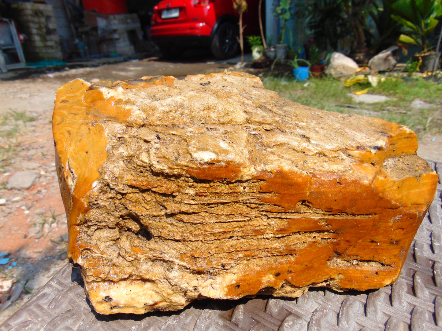 1376 gram Polished Indonesia Yellow Aromatic Amber for Healing AY26M113