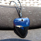 10 gr Heart Pendant Indonesian Black Blue Amber for Healing 25A339