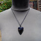 10 gr Heart Pendant Indonesian Black Blue Amber for Healing 25A339