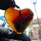 22 gr Heart Pendant Indonesian Inclusion Blue Amber for Healing 25A336
