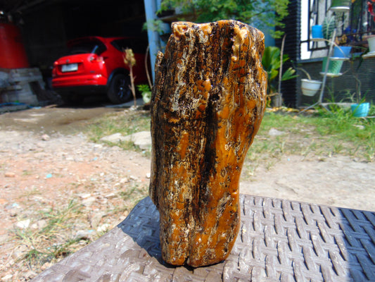 551 gram Polished Indonesia Yellow Aromatic Amber for Healing AY26M112