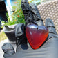 17 gr Heart Pendant Indonesian Red Blue Amber for Healing 25A335