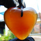 17 gr Heart Pendant Indonesian Red Blue Amber for Healing 25A335