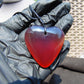 17 gr Heart Pendant Indonesian Red Blue Amber for Healing 25A335