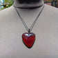 17 gr Heart Pendant Indonesian Red Blue Amber for Healing 25A335