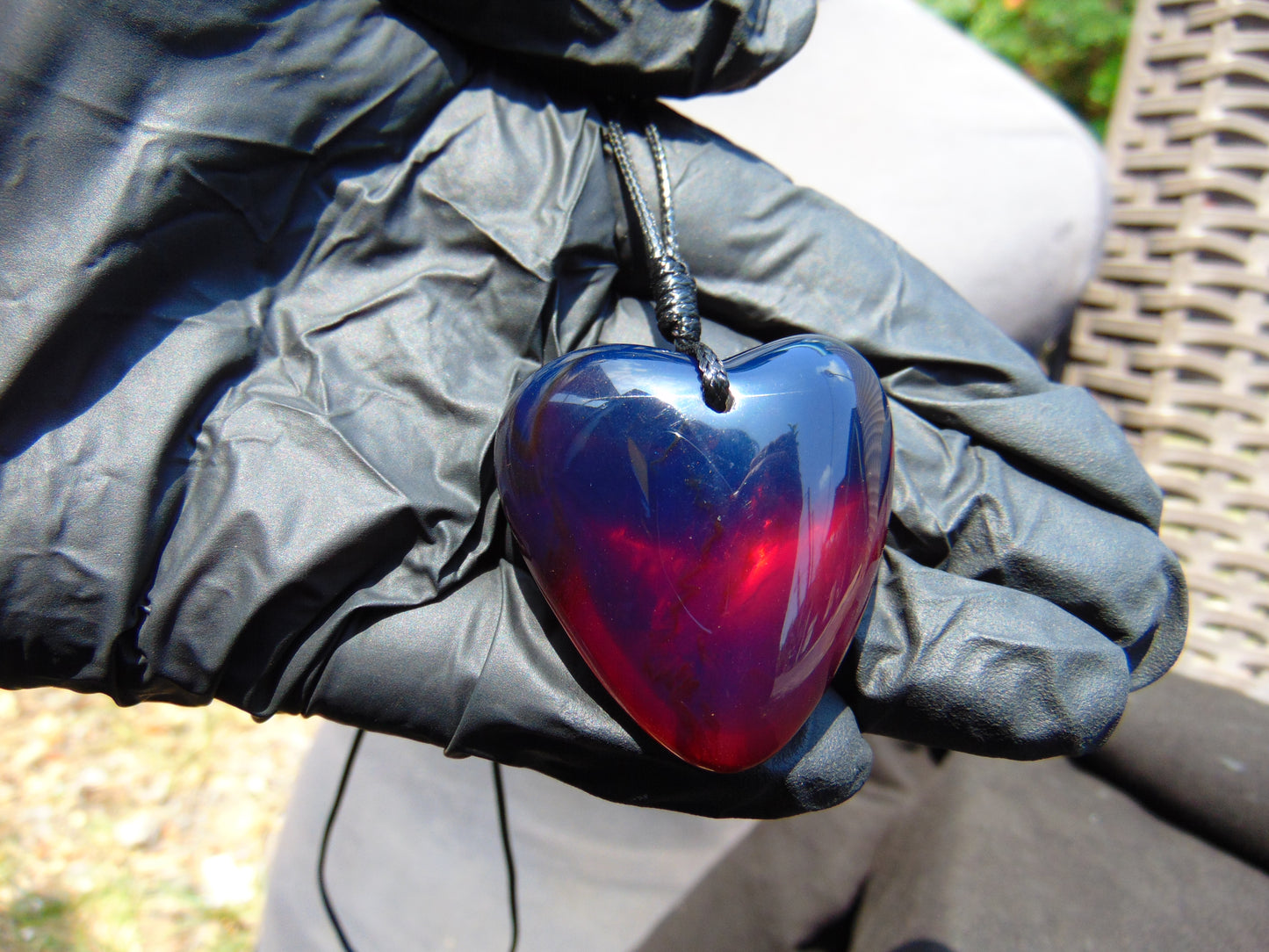 15 gr Heart Pendant Indonesian Blue Amber for Healing 25A357