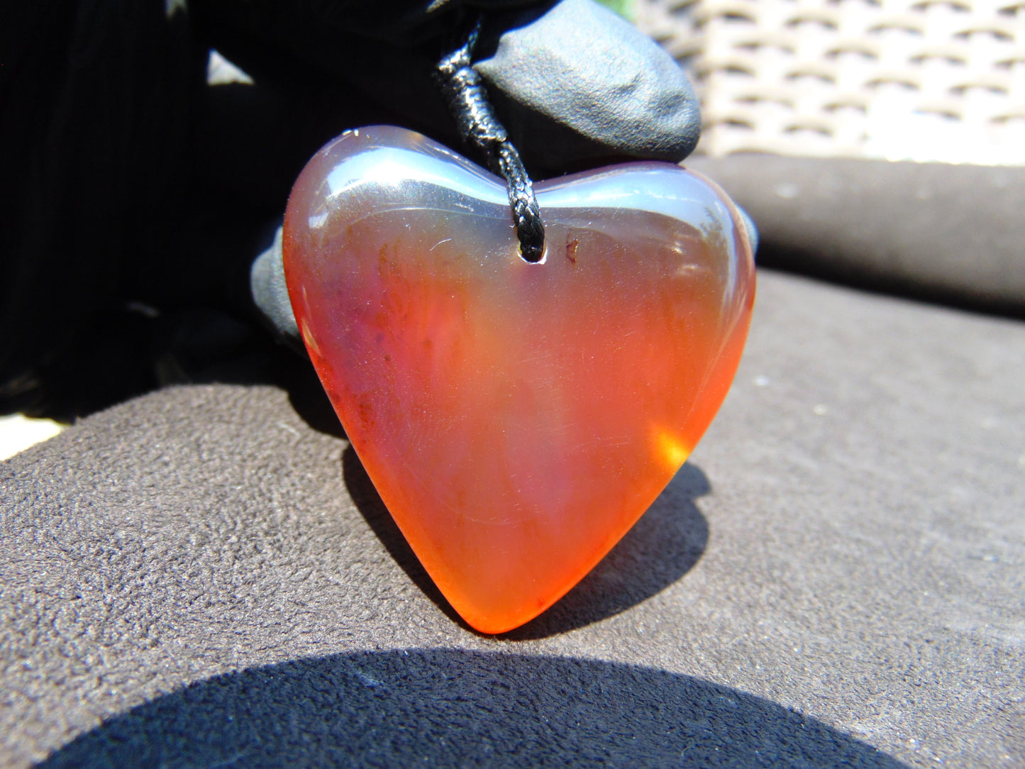 15 gr Heart Pendant Indonesian Blue Amber for Healing 25A233