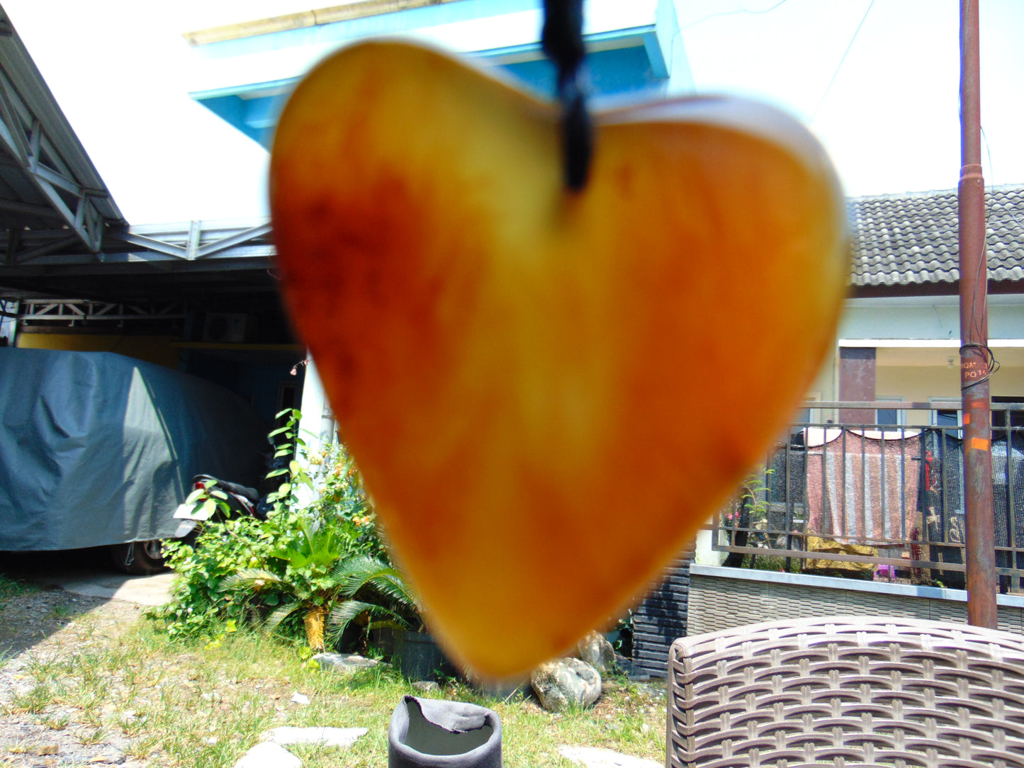 15 gr Heart Pendant Indonesian Blue Amber for Healing 25A233