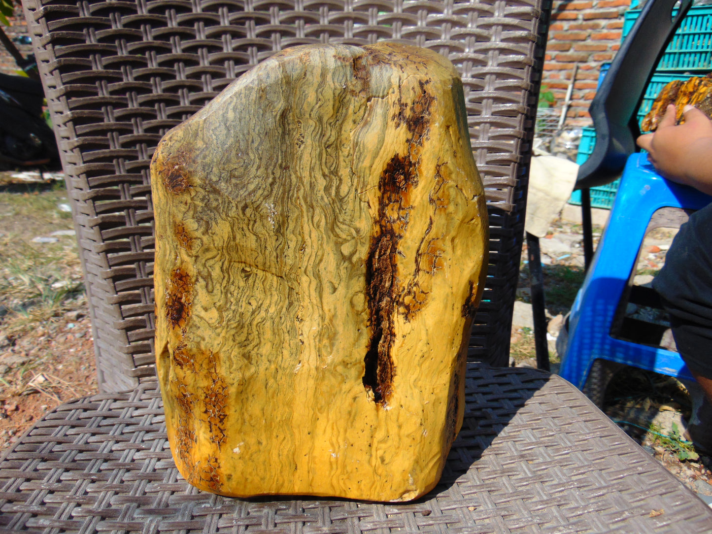 3475 gram Polished Indonesia Yellow Aromatic Amber for Healing AY26M170
