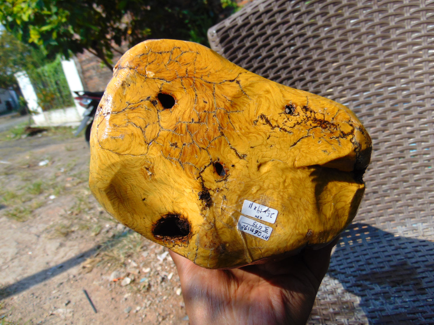 3475 gram Polished Indonesia Yellow Aromatic Amber for Healing AY26M170