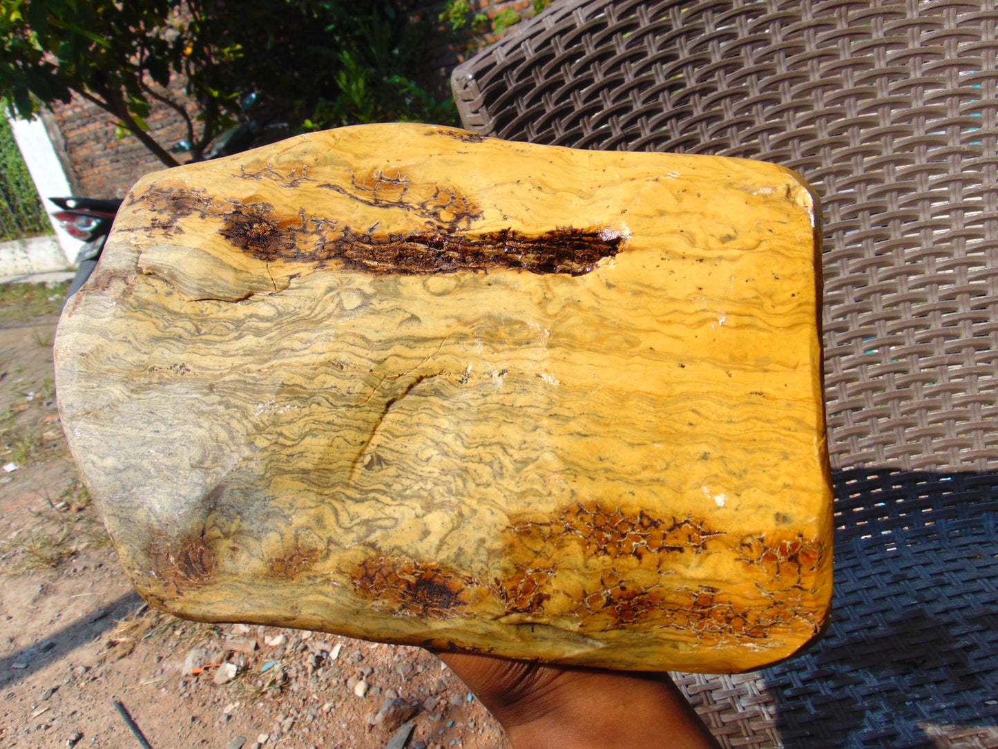 3475 gram Polished Indonesia Yellow Aromatic Amber for Healing AY26M170