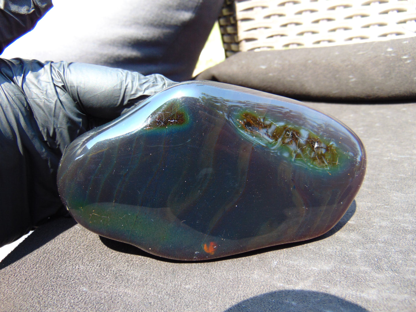 133 gram Slab polished Indonesian Cherry Red Amber for Healing ML82