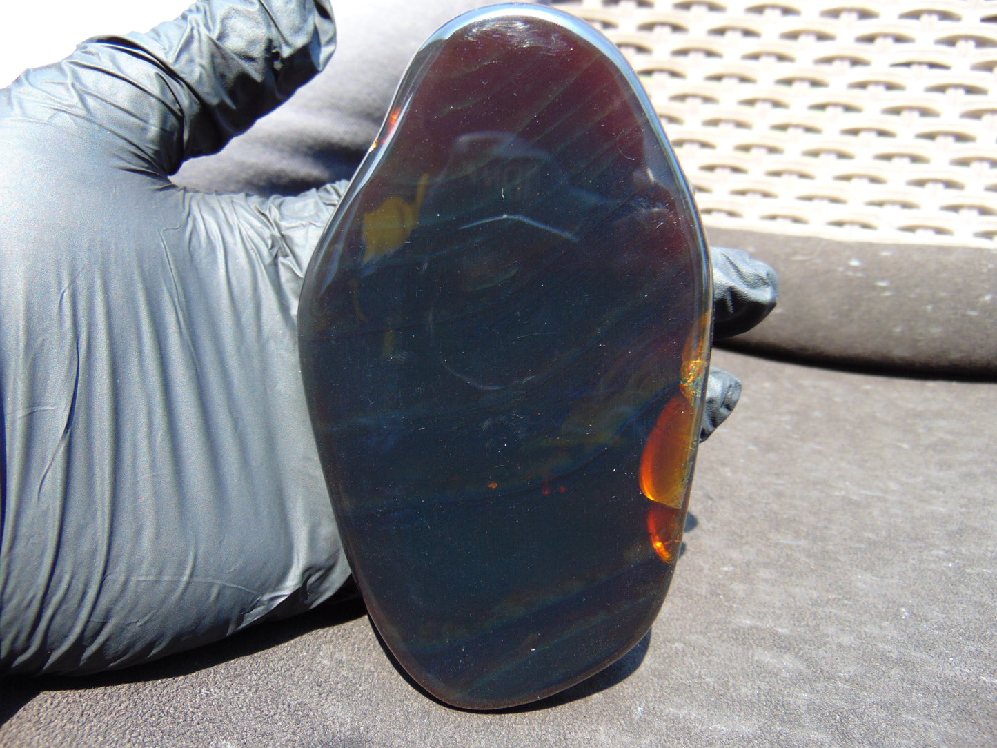 133 gram Slab polished Indonesian Cherry Red Amber for Healing ML82