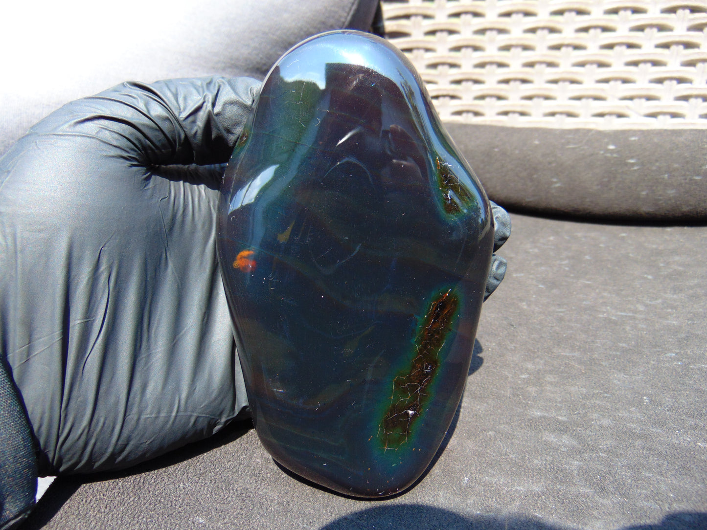 133 gram Slab polished Indonesian Cherry Red Amber for Healing ML82