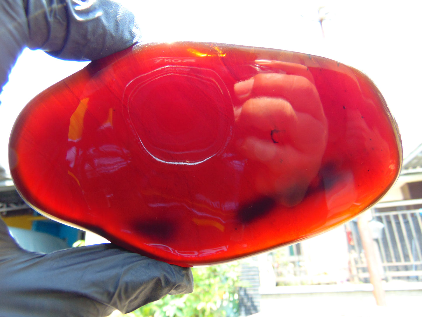 133 gram Slab polished Indonesian Cherry Red Amber for Healing ML82