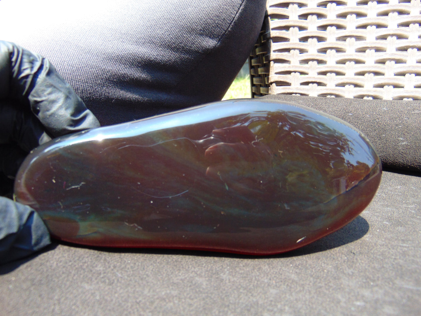 130 gram Slab polished Indonesian Cherry Red Amber for Healing ML80