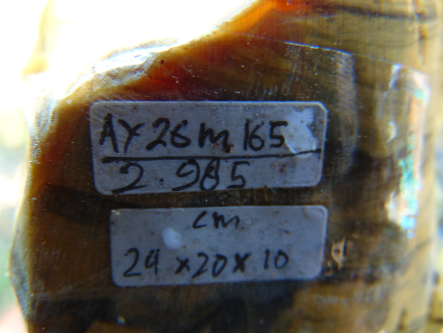 2985 gram Polished Indonesia Yellow Aromatic Zebra Amber for Healing AY26M165