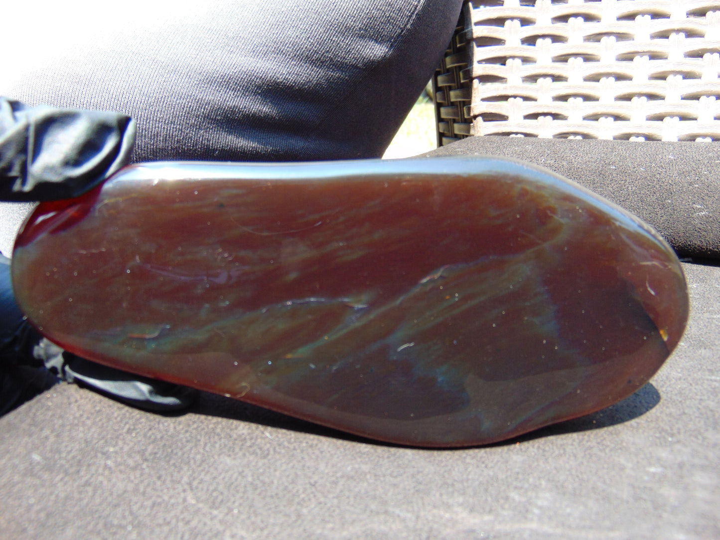 130 gram Slab polished Indonesian Cherry Red Amber for Healing ML80