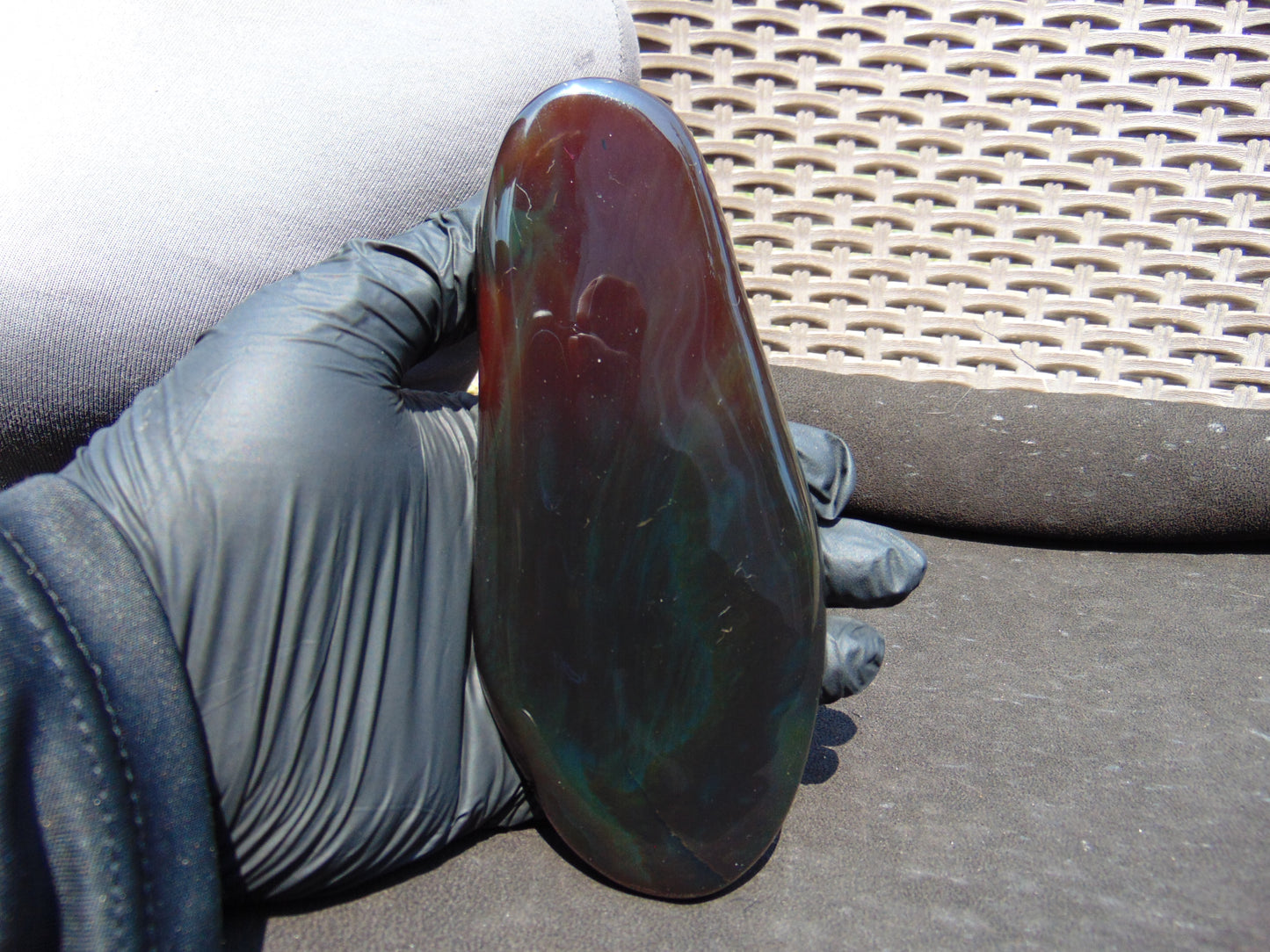 130 gram Slab polished Indonesian Cherry Red Amber for Healing ML80