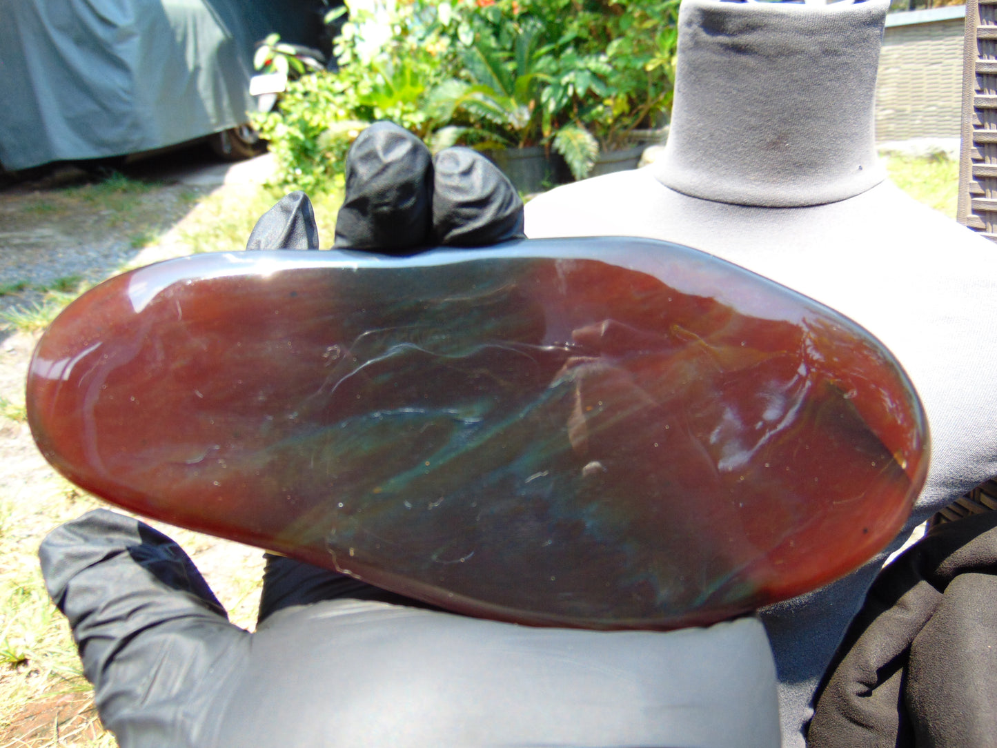 130 gram Slab polished Indonesian Cherry Red Amber for Healing ML80