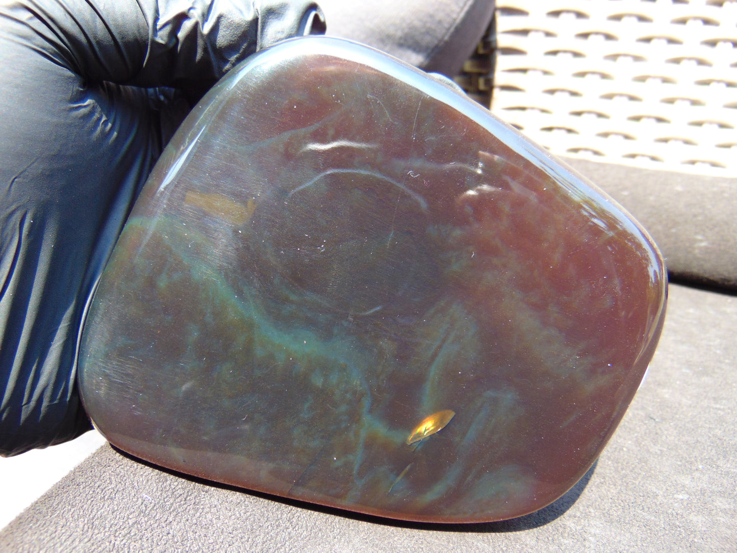 149 gram Slab polished Indonesian Cherry Red Amber for Healing ML79