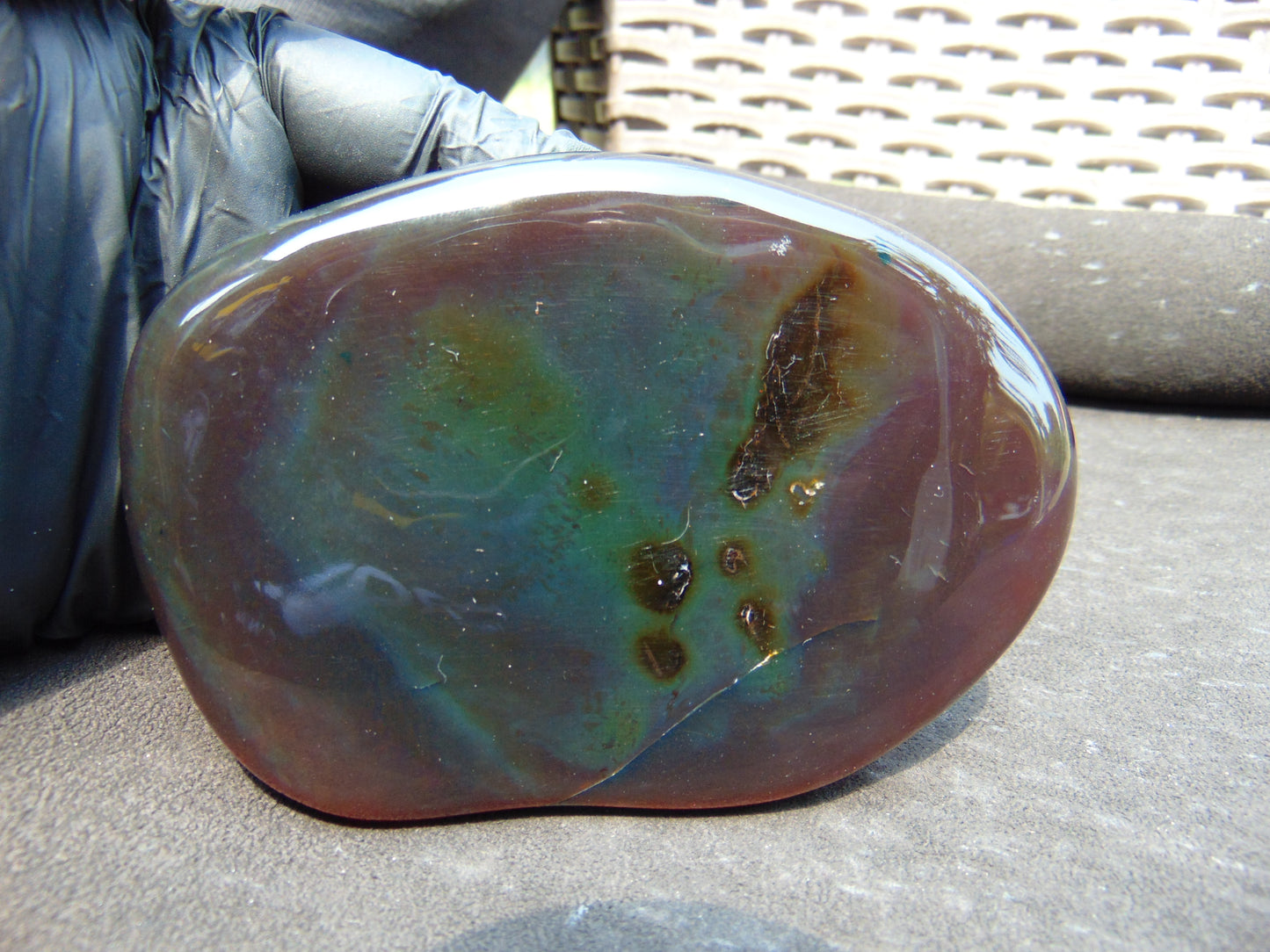 110 gram Slab polished Indonesian Purple Red Amber for Healing ML81