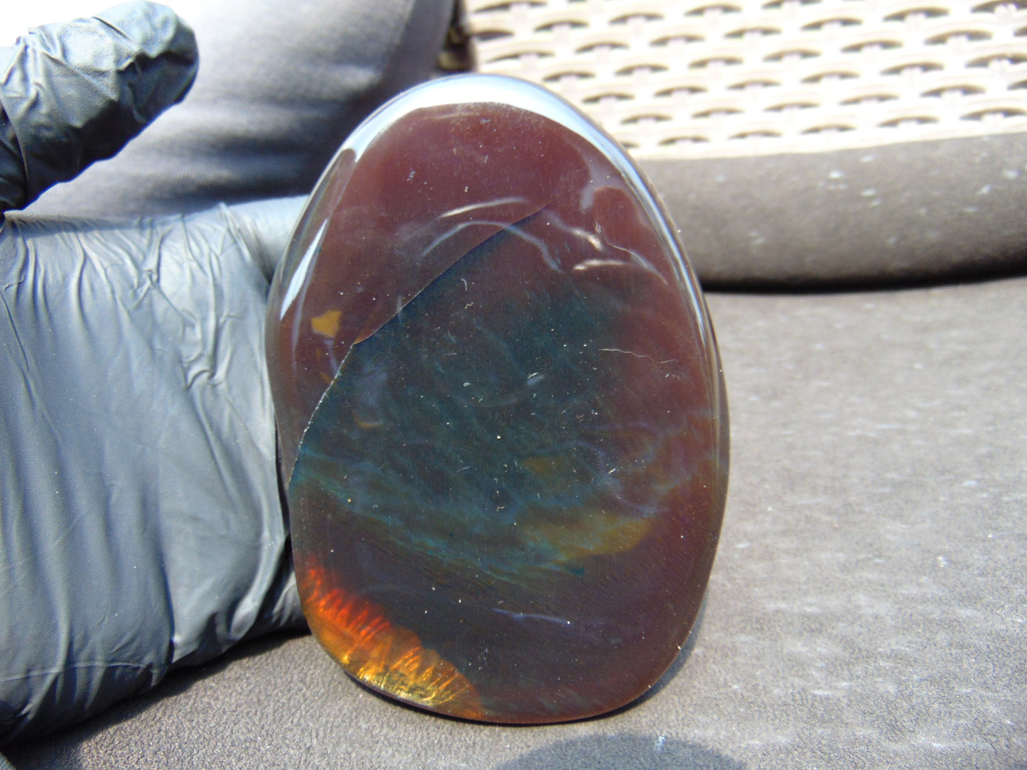 110 gram Slab polished Indonesian Purple Red Amber for Healing ML81