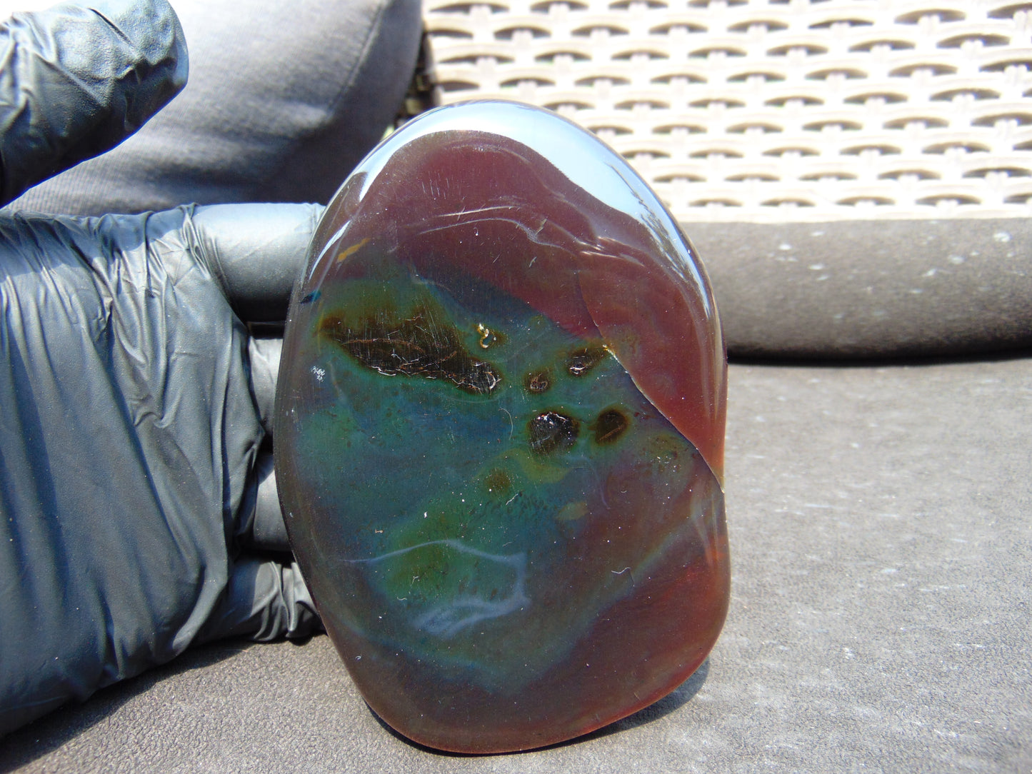 110 gram Slab polished Indonesian Purple Red Amber for Healing ML81