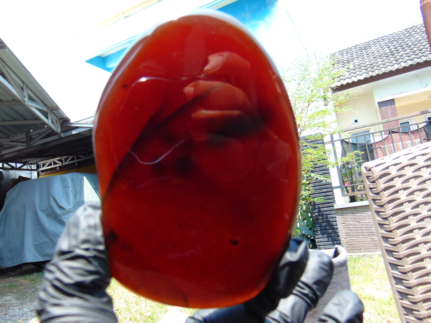 110 gram Slab polished Indonesian Purple Red Amber for Healing ML81