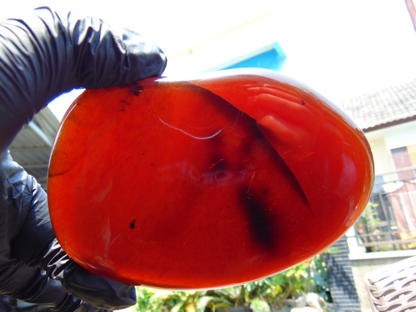 110 gram Slab polished Indonesian Purple Red Amber for Healing ML81