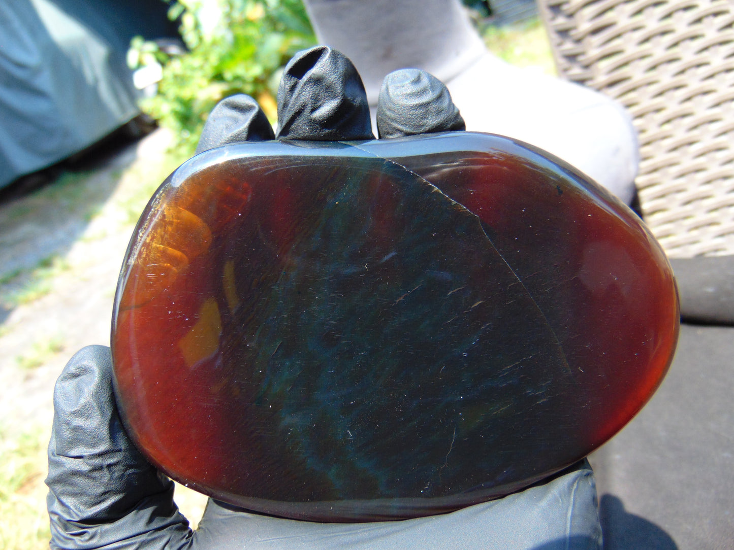 110 gram Slab polished Indonesian Purple Red Amber for Healing ML81