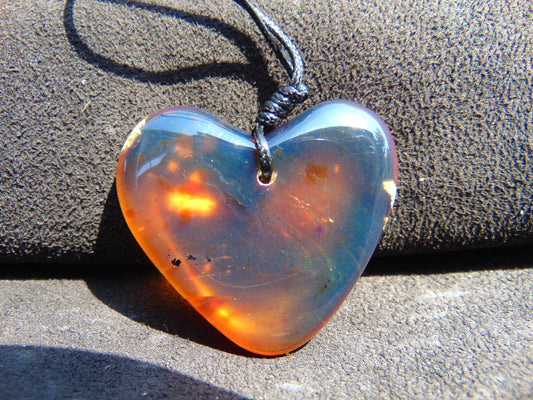 12 gr 42X42X11 mm  Pendant Indonesian  Blue Amber for Healing A1K109
