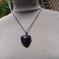 10 gr Heart Pendant Indonesian Black Blue Amber for Healing 25A341