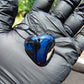 8 gr Heart Pendant Indonesian Black Blue Amber for Healing 25A342