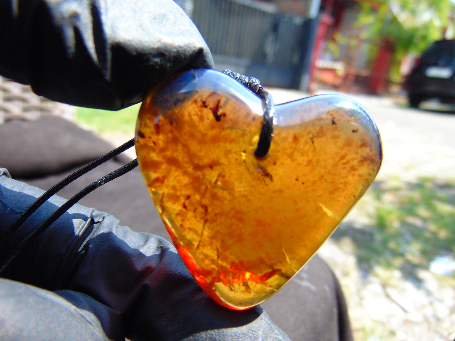 10 gr 41X39X12 mm  Pendant Indonesian  Blue Amber for Healing AK187