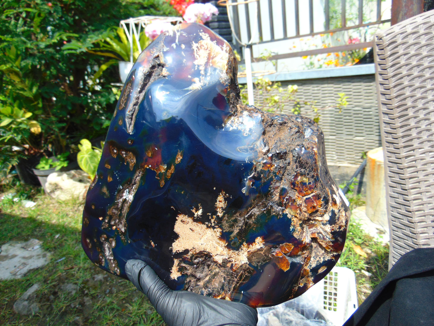 3760 gr Blue Polished 275x230x90 mm Indonesia Blue Amber for Healing 2ML179