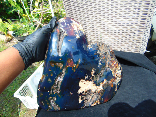 3760 gr Blue Polished 275x230x90 mm Indonesia Blue Amber for Healing 2ML179