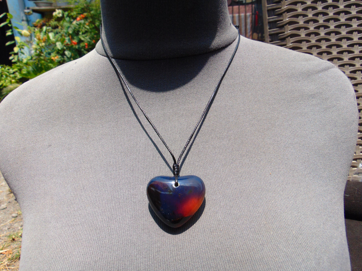 11 gr Heart Pendant Indonesian Blue Amber for Healing 25A354