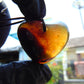 11 gr Heart Pendant Indonesian Blue Amber for Healing 25A354