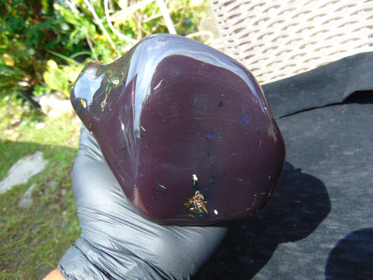 467 gr Blue Polished 16x10x6 cm Indonesia Dark Red Amber for Healing 26ML230