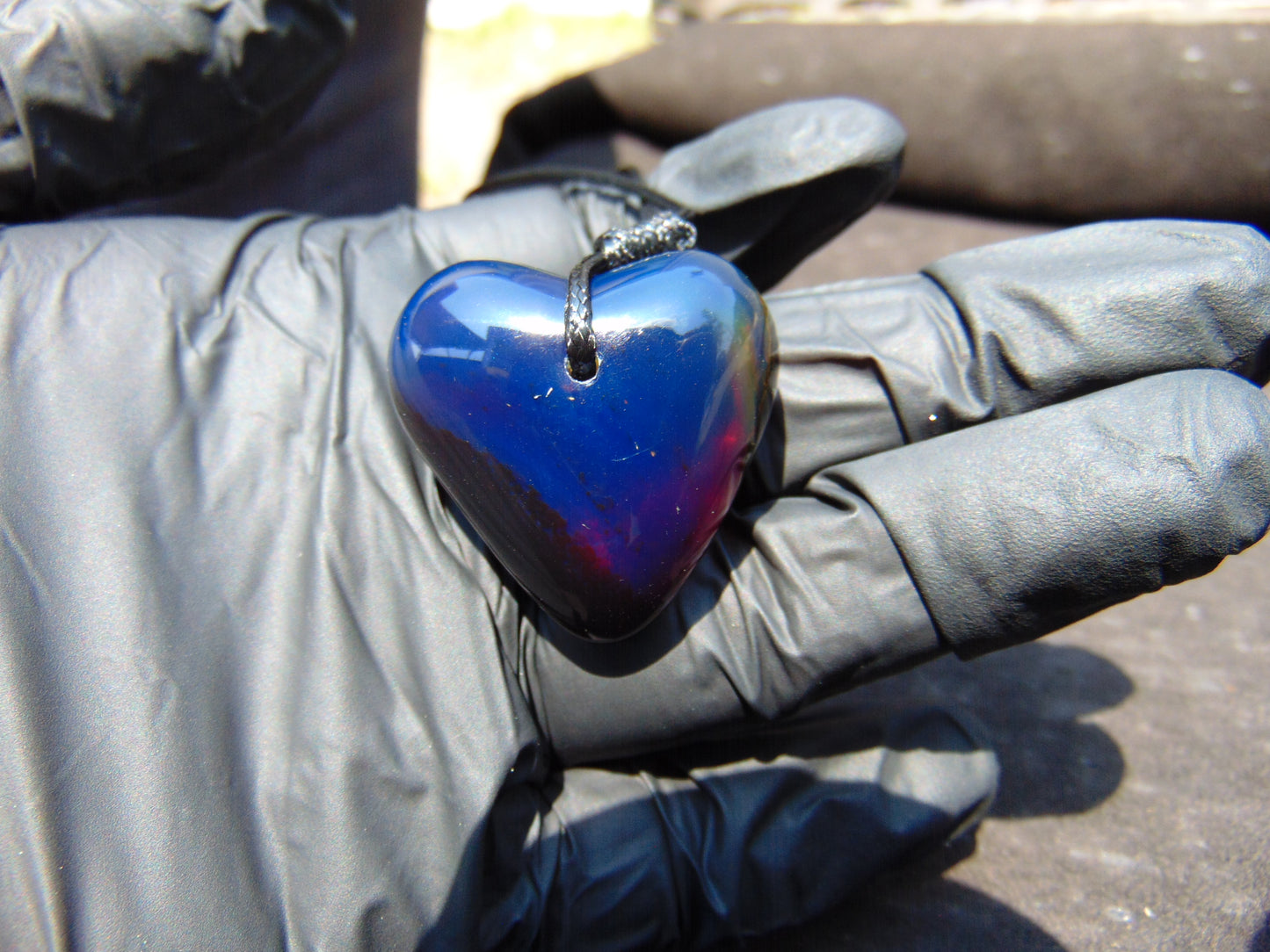 10 gr Heart Pendant Indonesian Blue Amber for Healing 25A346