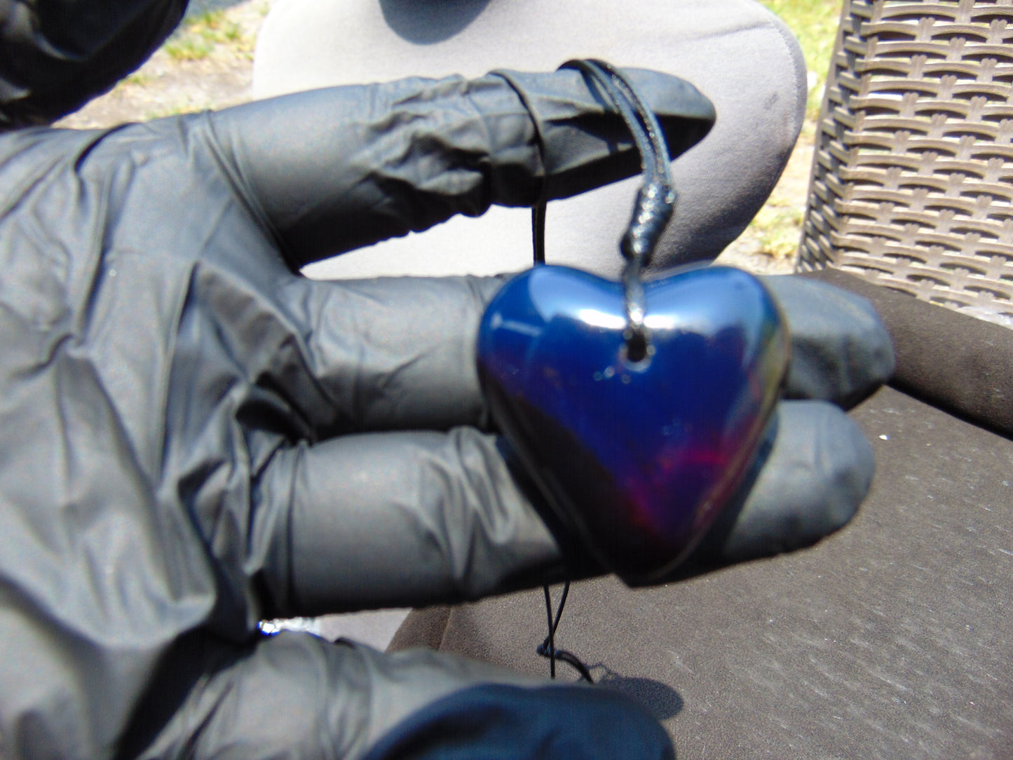 10 gr Heart Pendant Indonesian Blue Amber for Healing 25A346