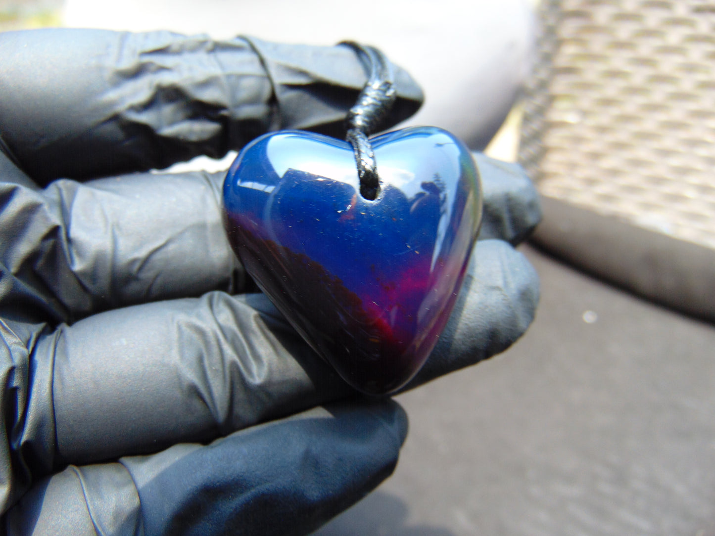 10 gr Heart Pendant Indonesian Blue Amber for Healing 25A346