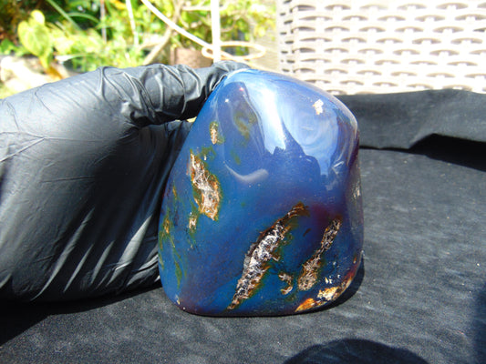 225 gr Blue Polished 12x9x4 cm Indonesia Blue Amber for Healing 26ML229