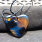 7 gr Heart Pendant Indonesian Black Blue Amber for Healing 25A255