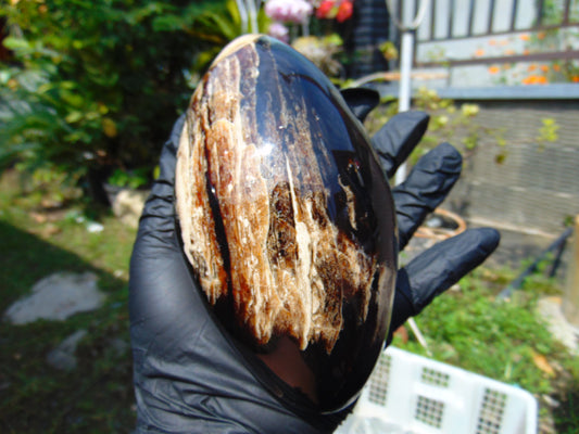 361 gr Shaped Big Olive 133x73 mm Indonesian Amber for Healing AR226