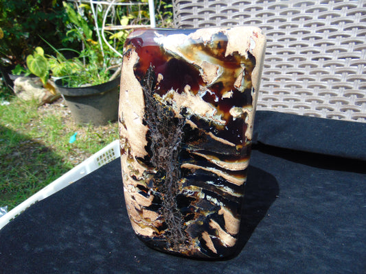 1750 gr shaped Rectangle Polished 18x10x11 cm Indonesia Yellow White Amber for Healing AR227