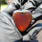 5 gr Heart Pendant Indonesian Red  Amber for Healing 25A273