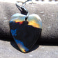 5 gr Heart Pendant Indonesian Black Blue Amber for Healing 25A275
