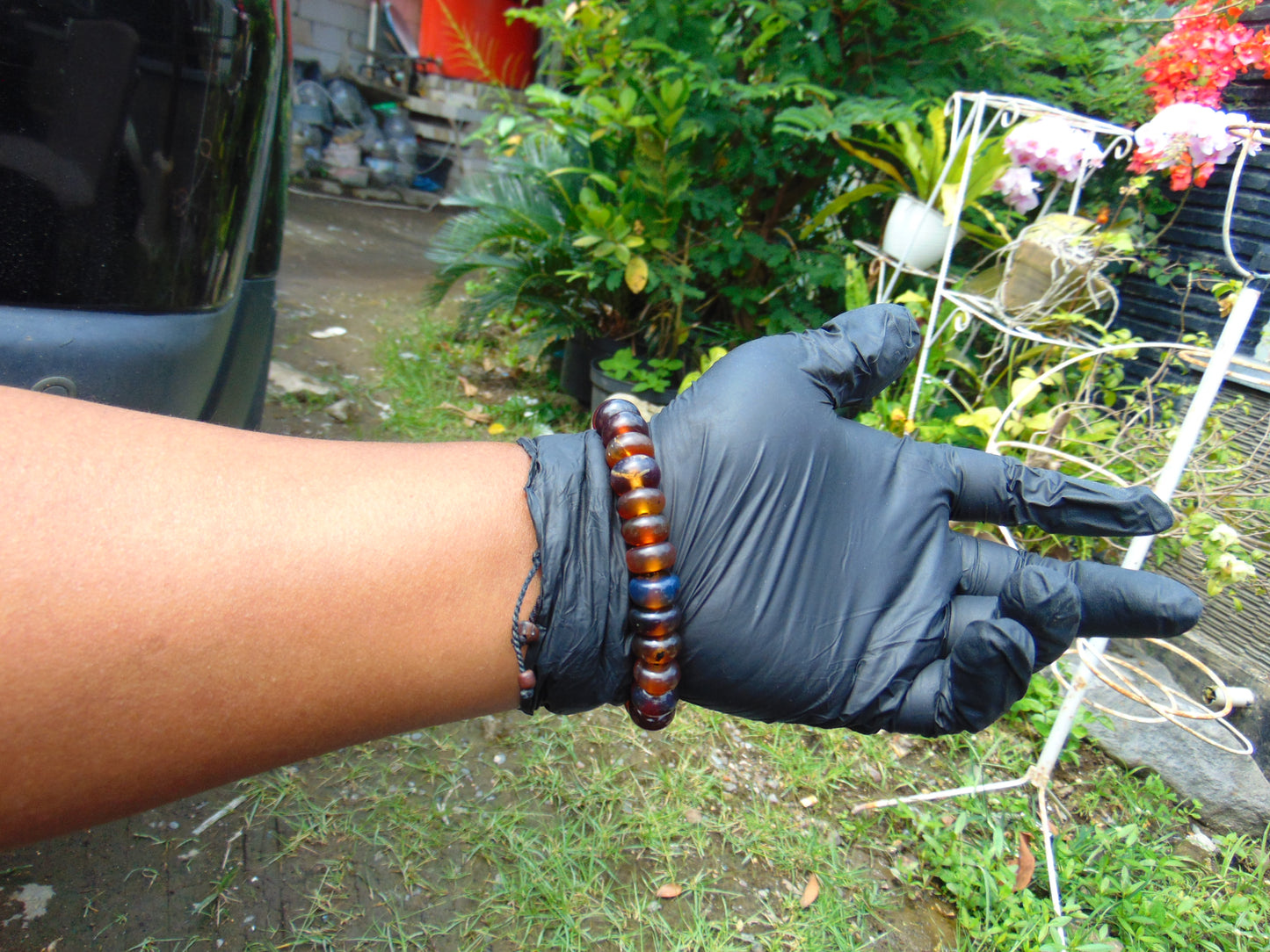 19 gram Small Beads Bracelet Indonesian mix Blue Amber for Healing A34G211